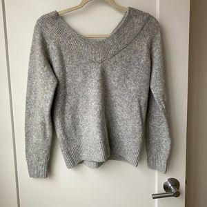 Off The Shoulder Grey Sweater